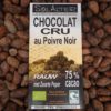 Chocolat noir cru au poivre noir